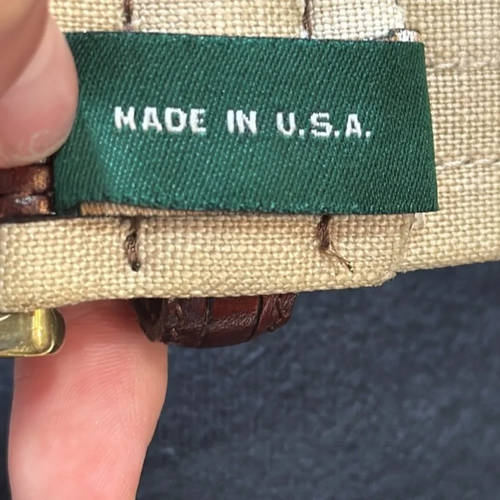 COLE HAAN‎ BROWN LEATHER BEIGE CORD BELT One Size